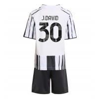 Stroje piłkarskie Juventus Jonathan David #30 Koszulka Podstawowej dla dzieci 2025-26 Krótki Rękaw (+ szorty)